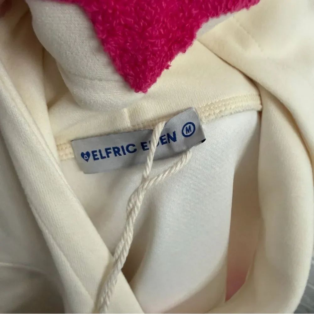 Nwt Aelfric Eden Vintage Embroidery Star Hoodie Cream Pink Women’s Size Medium — image 7 of 8